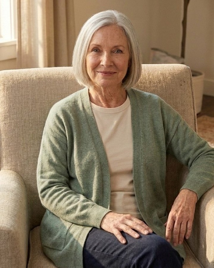 Rose Dalton in her living-room armchair